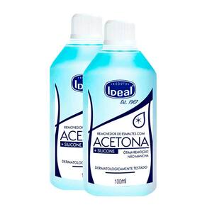 Removedor de Esmalte Ideal à Base de Acetona 100ml Kit com duas unidades