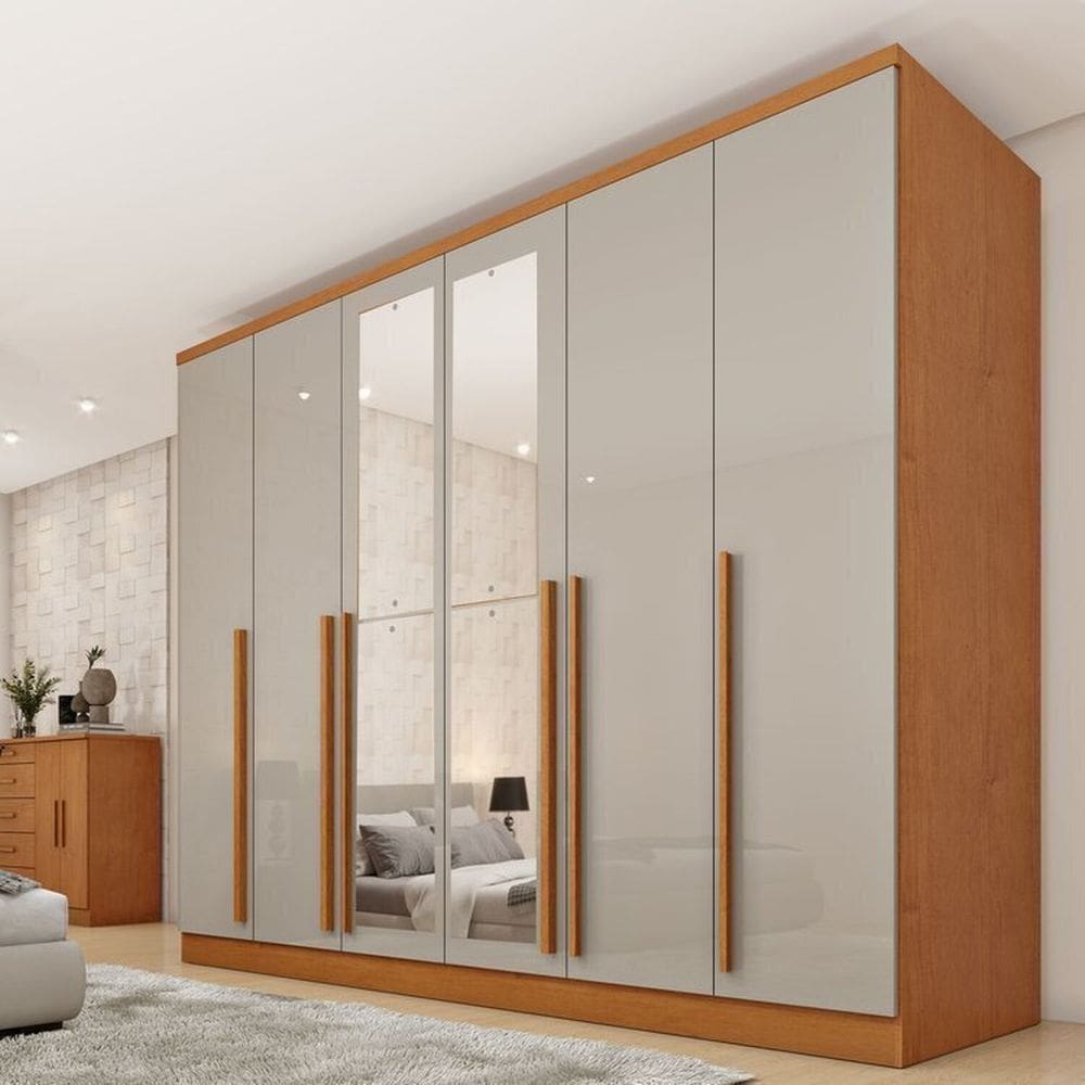 CONJUNTO GUARDA ROUPA CASAL 6 PORTAS 8 GAVETAS | Casas Bahia