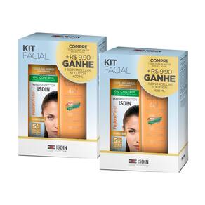 Kit 2 Kit Facial Isdin Protetor Solar Fusion Water 5 Stars FPS 60 Sem Cor 50ml e Água Micellar Solution 4 em 1 400ml