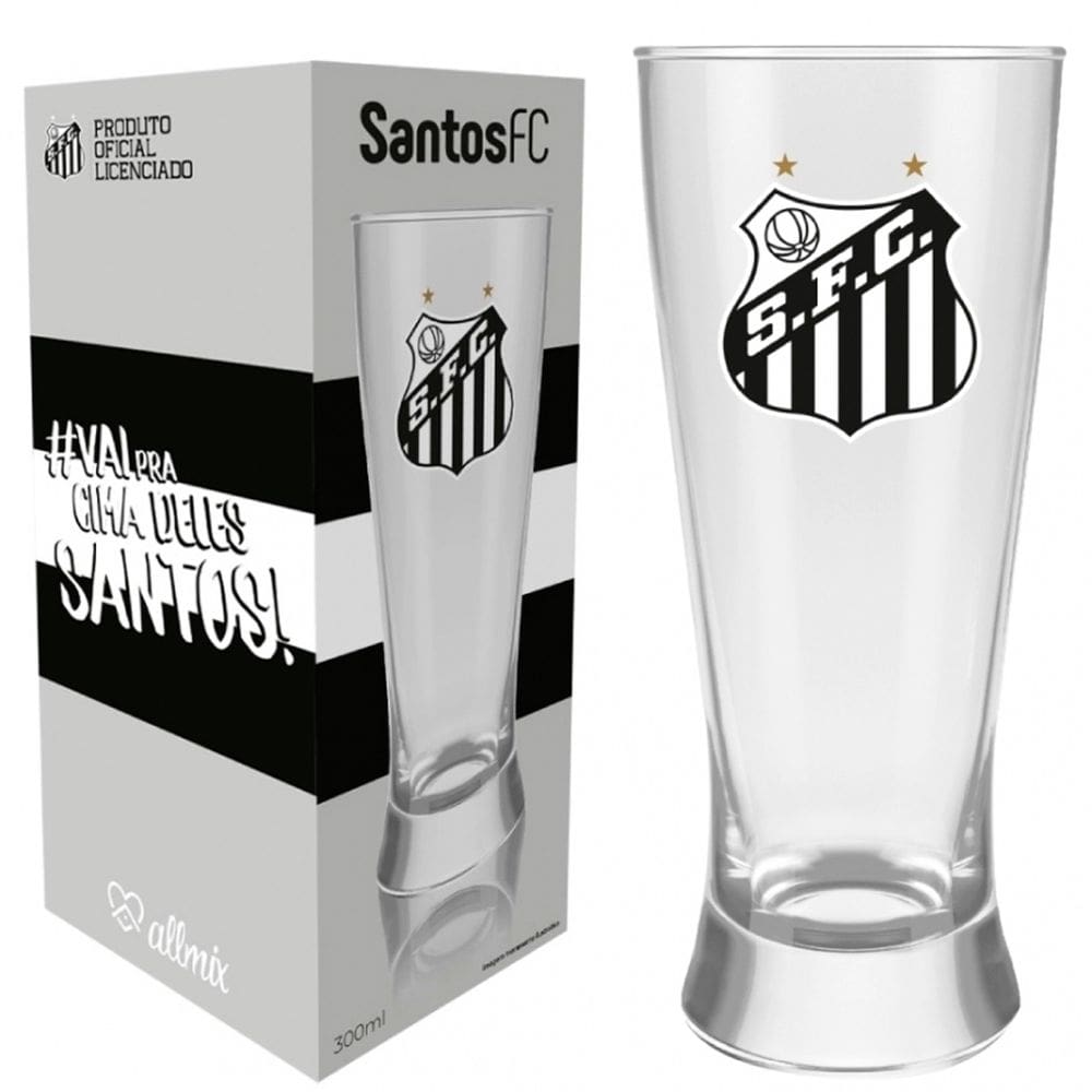 Copo Lager Times de Futebol Festas Jogos Vidro 300ml Vidro Nadir
