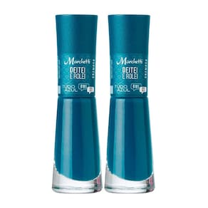 Kit 2 Esmalte Marchetti Cremoso Tudo Azul Cor Deitei e Rolei 01 com 8ml