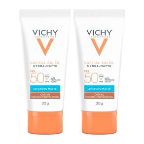 Kit 2 Protetor Solar Vichy Capital Sole Hydra Matte FPS 50 Cor 4.0 30g