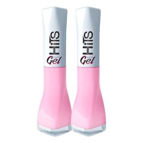 Kit 2 Esmalte Hits Efeito Gel Cor Água Na Boca 8ml