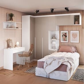 Guarda-Roupa Modulado 6 Peças Infinity Branco Line/Duna
