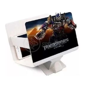 Lupa Ampliadora Tela De Celular Aumentar Smartphone 3d Universal Hd Portátil Dobrável Leve - Branca