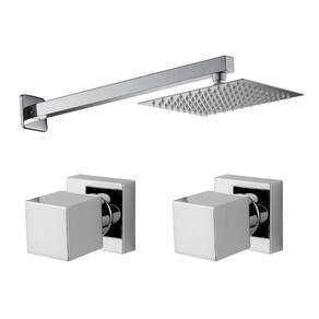 Kit Ducha Slim Gás De Parede Cromado + Acabamento Registro