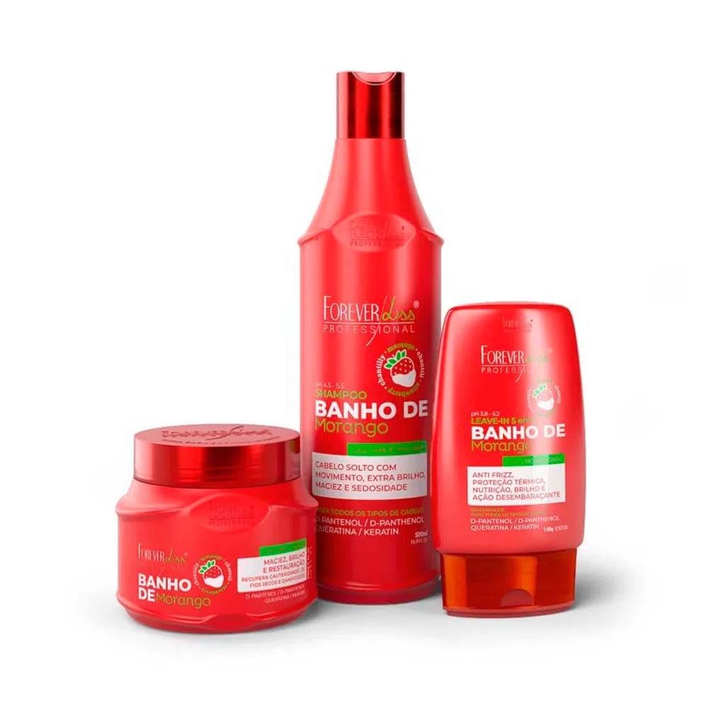 Kit Banho De Verniz Morango Forever liss