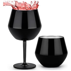 Taça Copo Termico 2 em 1 Inox Cocktail Drink Vinho Conserva Bebida Gelada Festa Evento Praia Piscina Moderno