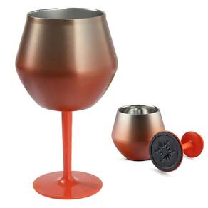 Taça Copo Termico Inox 2 em 1 Drink Cocktail Bebida Vinho Festa Evento Praia Piscina Elegante Moderno