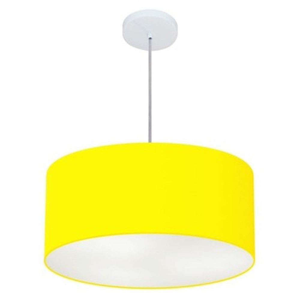 Lustre Pendente Cilíndrico Vivare Md-4100 Cúpula em Tecido 50x25cm - Bivolt