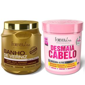 Kit Masc. Banho de Verniz e Desmaia Cabelo Forever Liss 1Kg