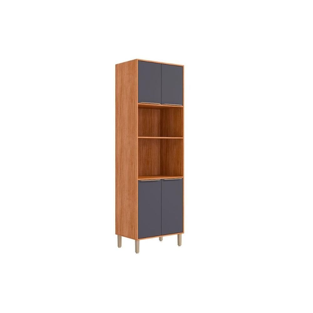 Paneleiro de Cozinha Modulado Esplêndida Torre Quente c/ 4 Portas e 2 Nichos p/ Forno 70cm Cinamomo/Titanium - MGM