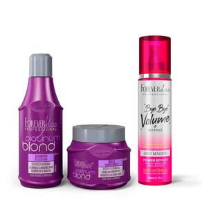 Kit Platinum Blond Manutenção E Bye Bye Volume Forever Liss