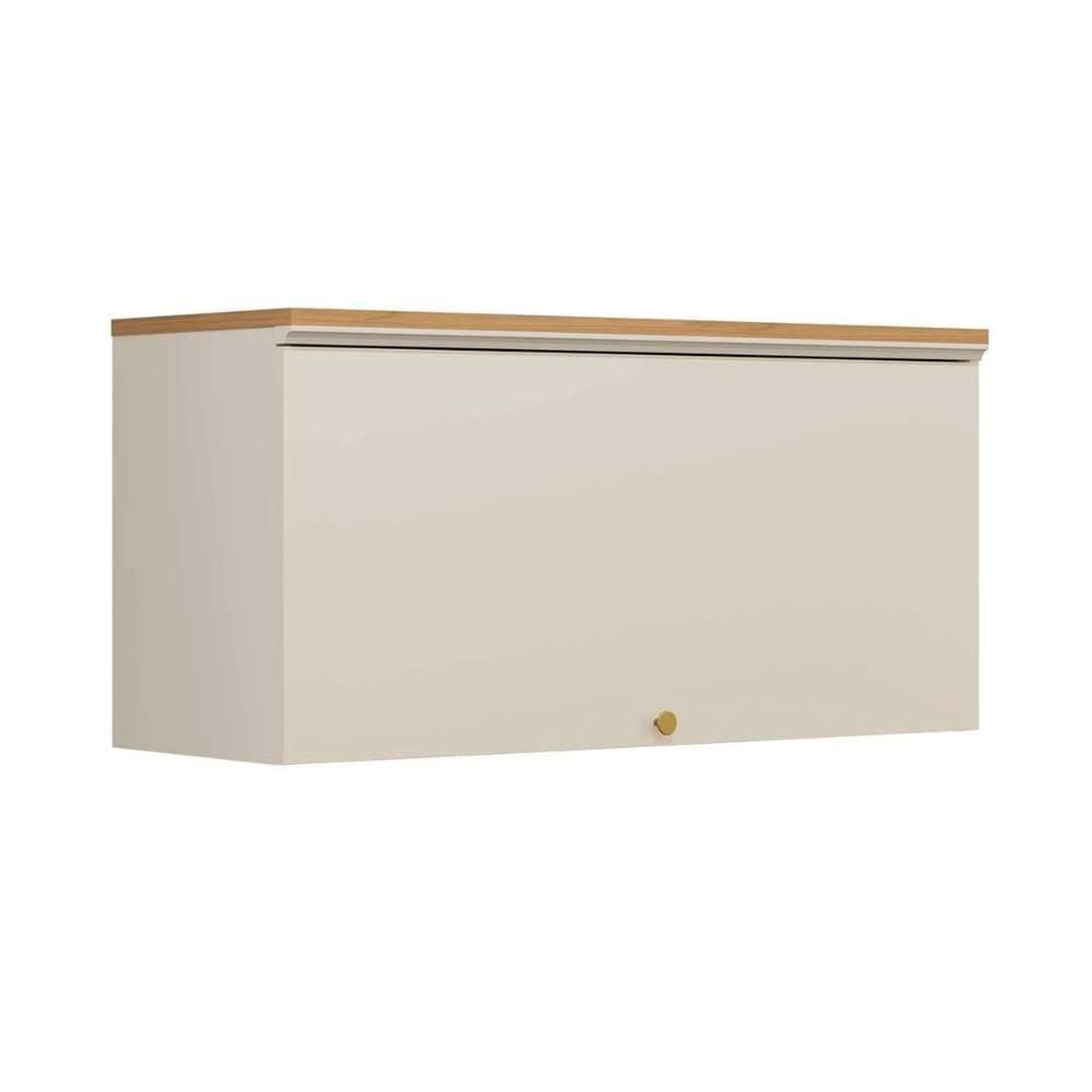 Armário de Cozinha Modulado Atena c/ 1 Porta Basculante 80cm Jequitiba/Off White Fosco - Linea Brasil
