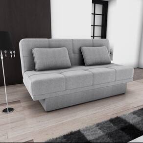 Sofá-cama Sany 3 Lugares Reclinável com Baú Bouclê Cinza- Matrix