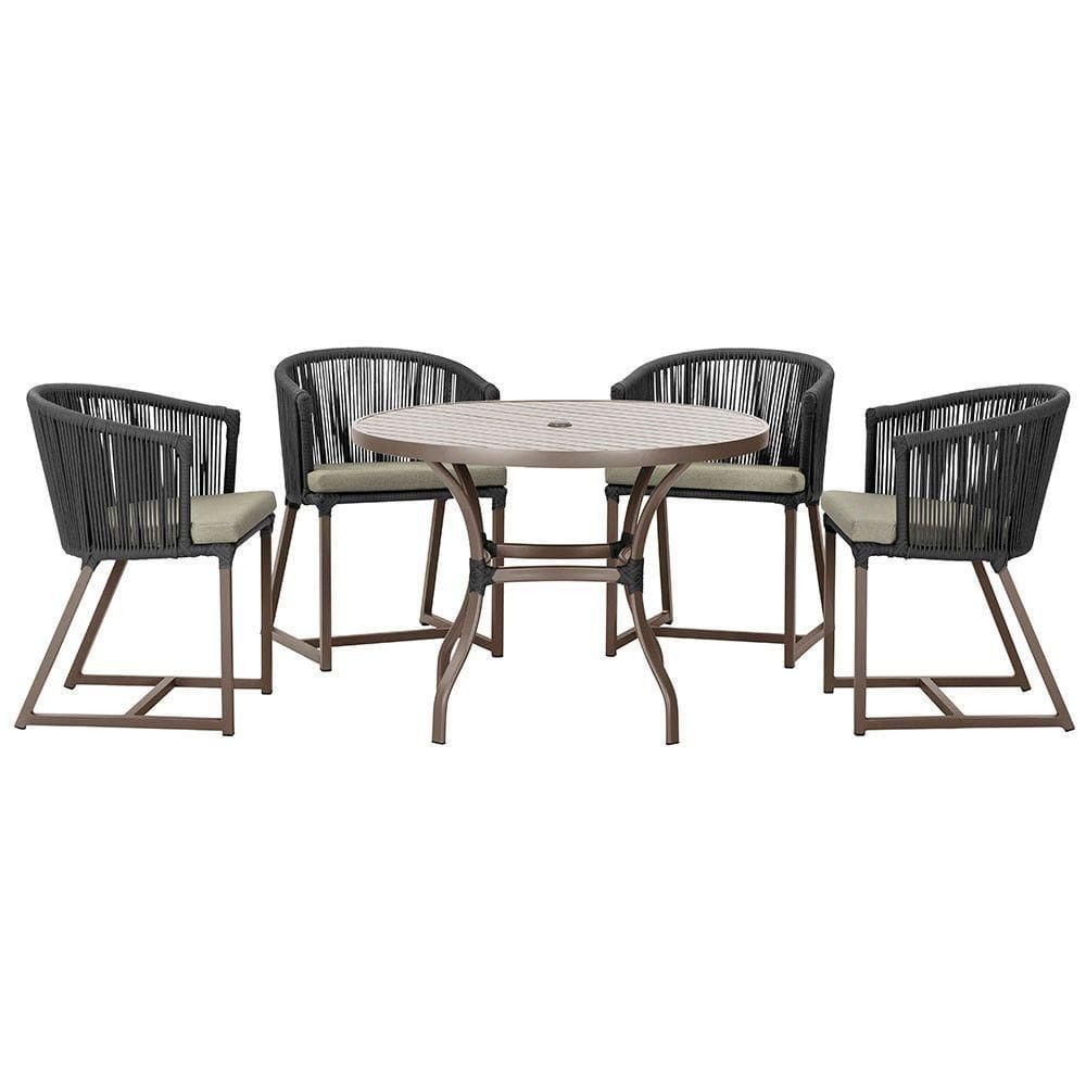 Mesa Com 4 Cadeiras E Noronha Estofado 8 Trama autêntico Preto