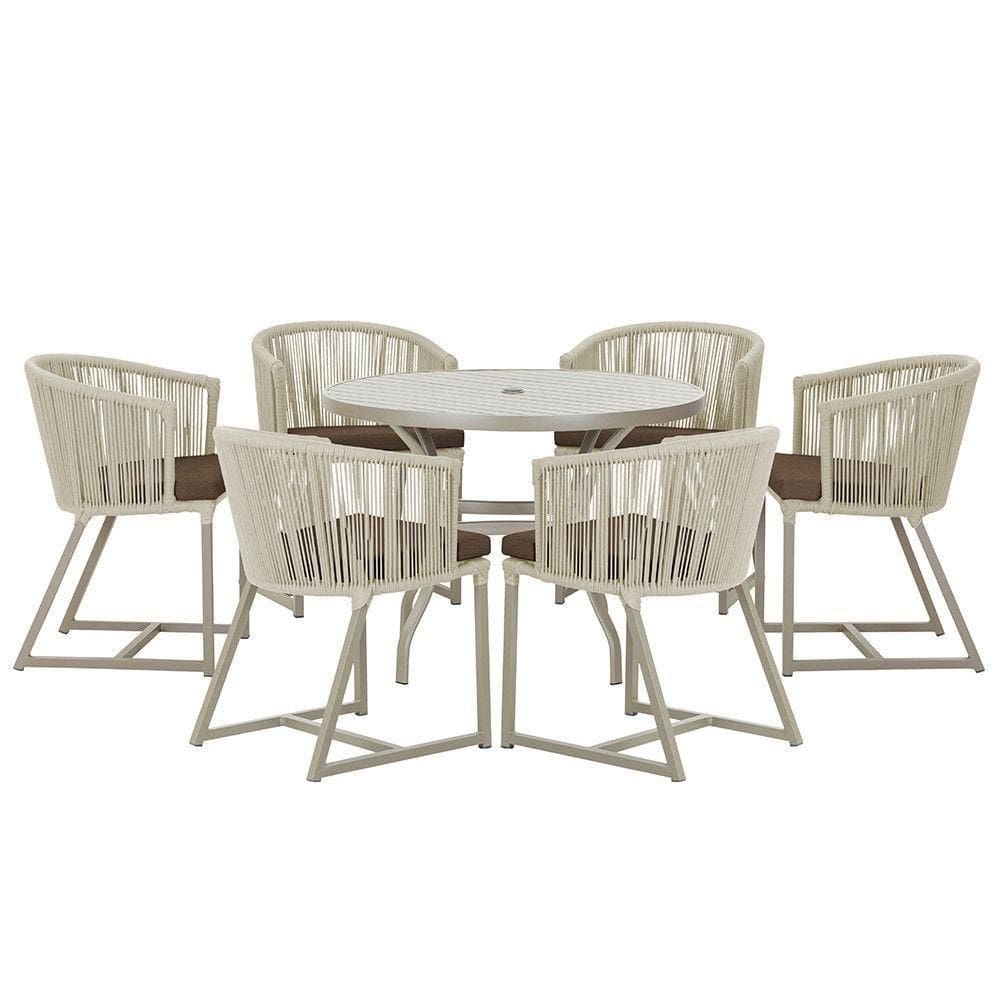 Mesa E 6 Cadeiras De Jantar Noronha Fendi E9 Trama autêntico Rami