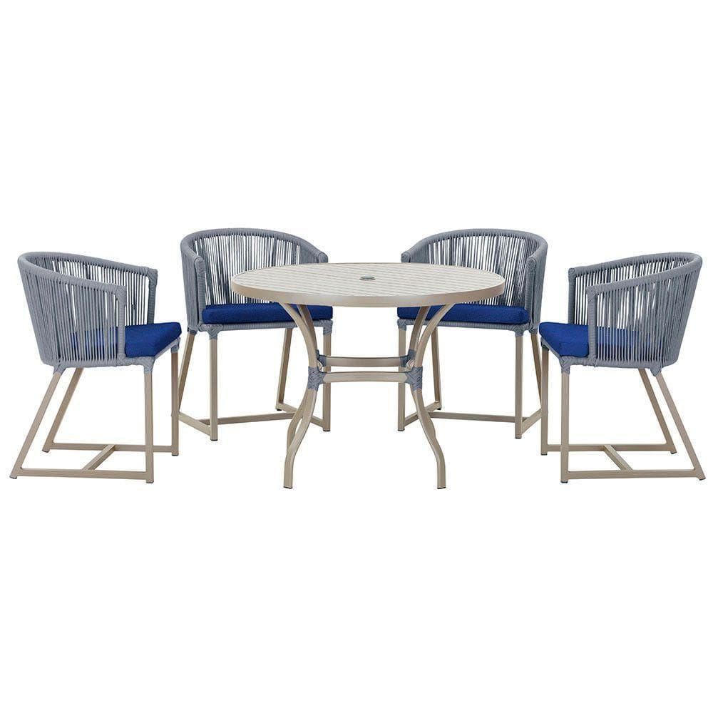 Mesa Com 4 Cadeiras E Noronha Estofado 10 Trama autêntico Prata