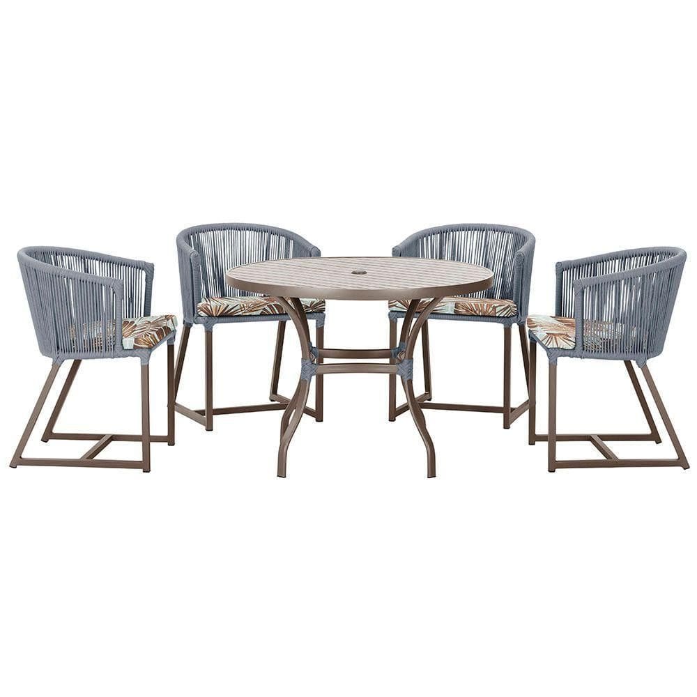 Mesa Com 4 Cadeiras E Noronha Estofado 6 Trama autêntico Prata