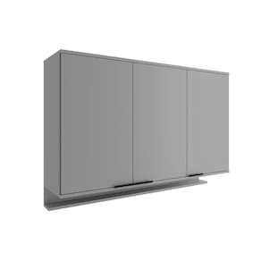 Armário Aéreo Cozinha Modulado Alpha 2501 c/ 3 Portas 120cm Cinza - Carraro