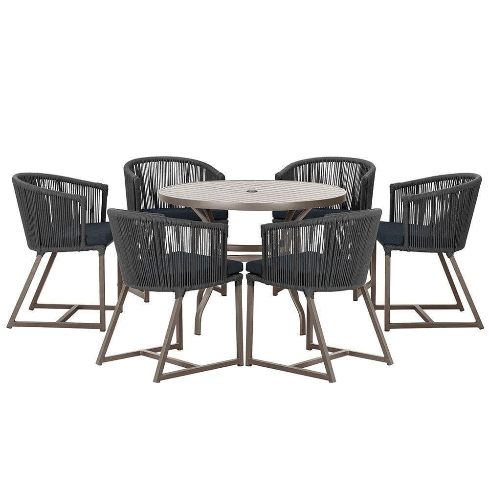 Mesa Com 6 Cadeiras De Jantar Noronha E12 Trama autêntico Preto
