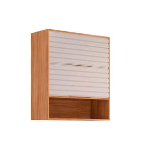 Armário Aéreo Cozinha Modulado Esplendida c/ 2 Portas Basculantes 80cm Cinamomo/Off White - MGM