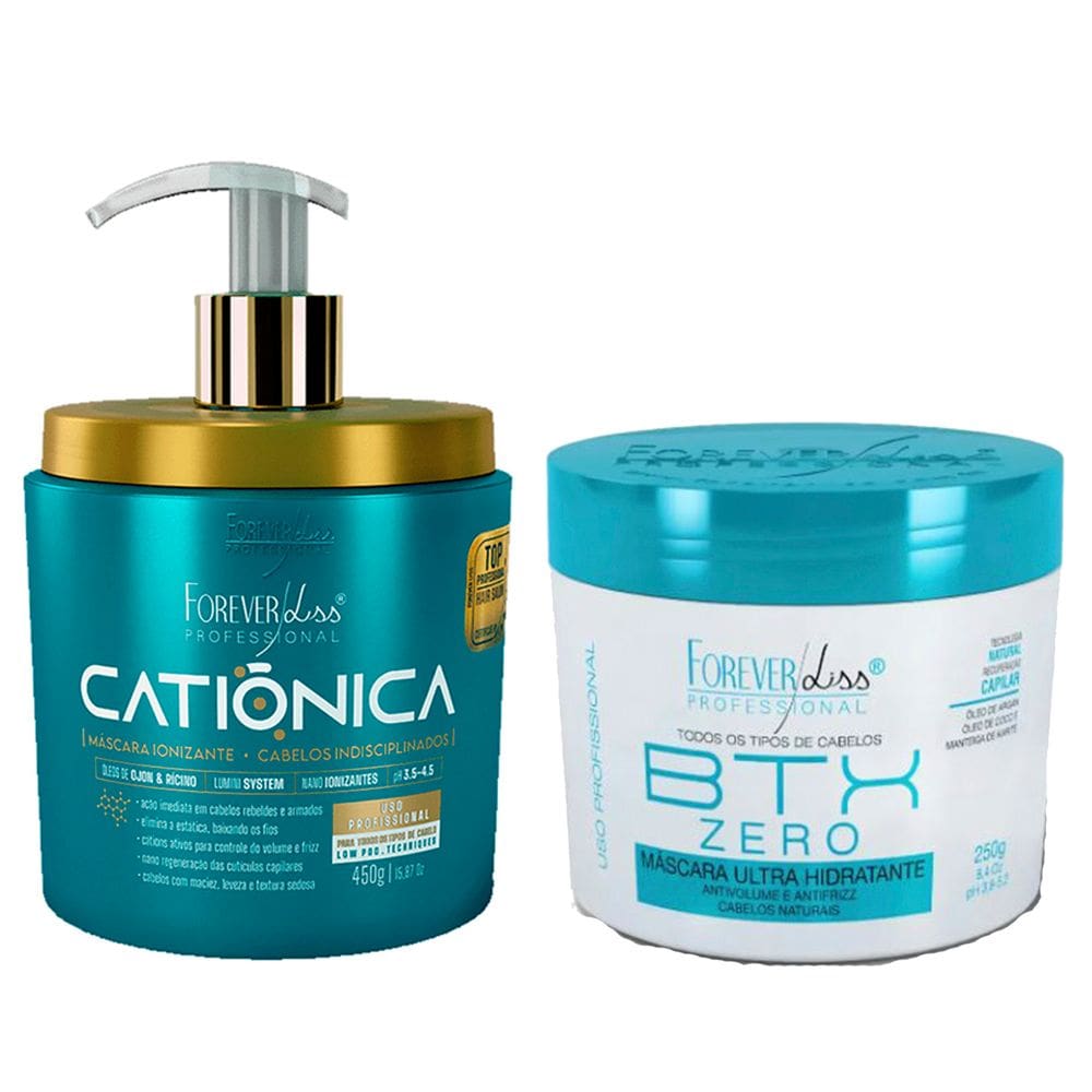 Kit Mascara Catiônica e BTX Zero 250g Forever Liss
