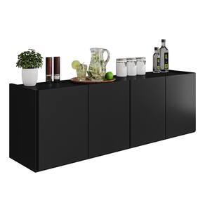 Balcão de Cozinha Suspenso 118cm 4 Portas Monna Preto Z34 - Mpozenato