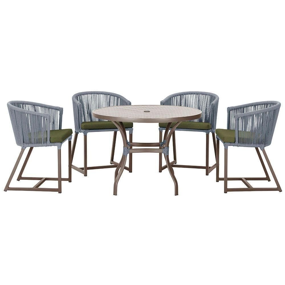 Mesa Com 4 Cadeiras E Noronha Estofado 13 Trama autêntico Prata
