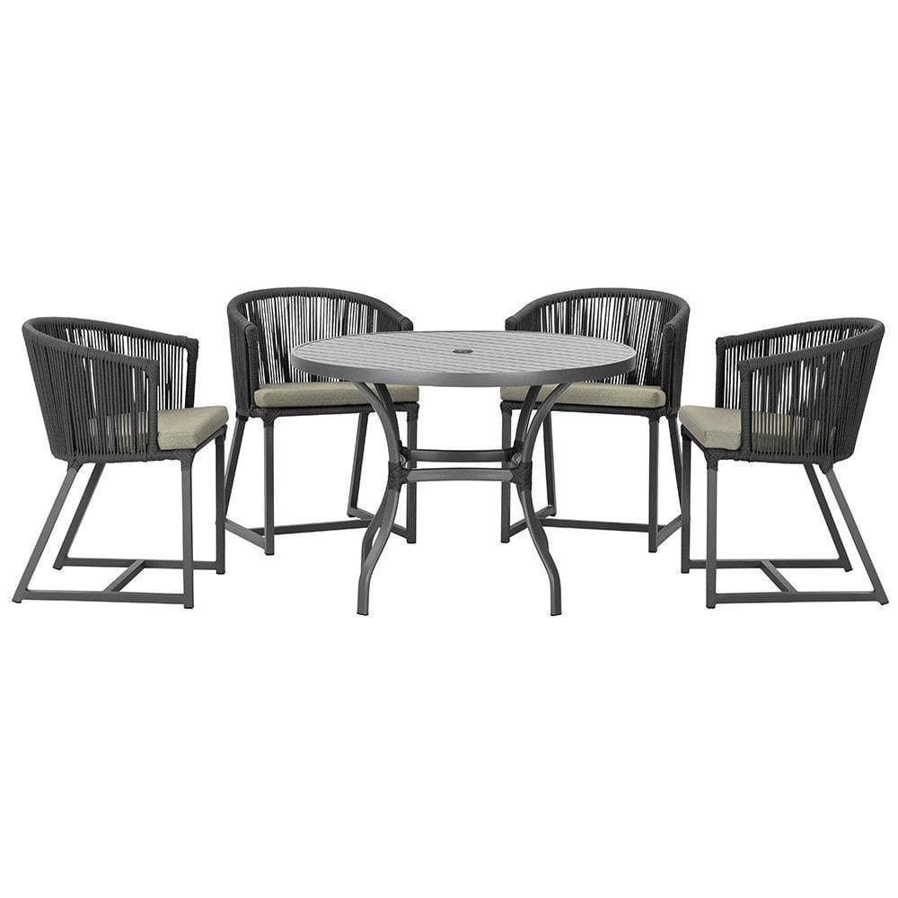 Mesa Com 4 Cadeiras E Noronha Estofado 8 Trama autêntico Preto