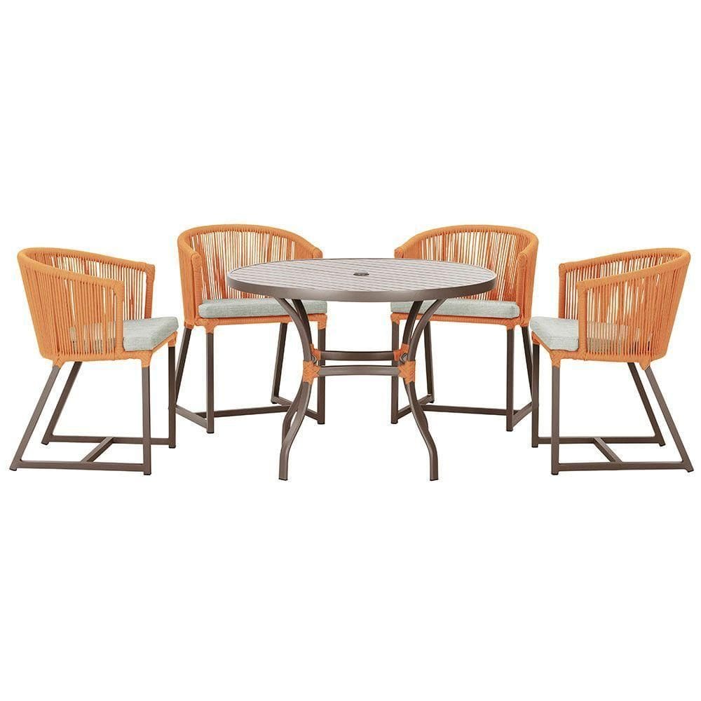 Mesa Com 4 Cadeiras E Noronha Estofado 3 Trama autêntico Terra Cota