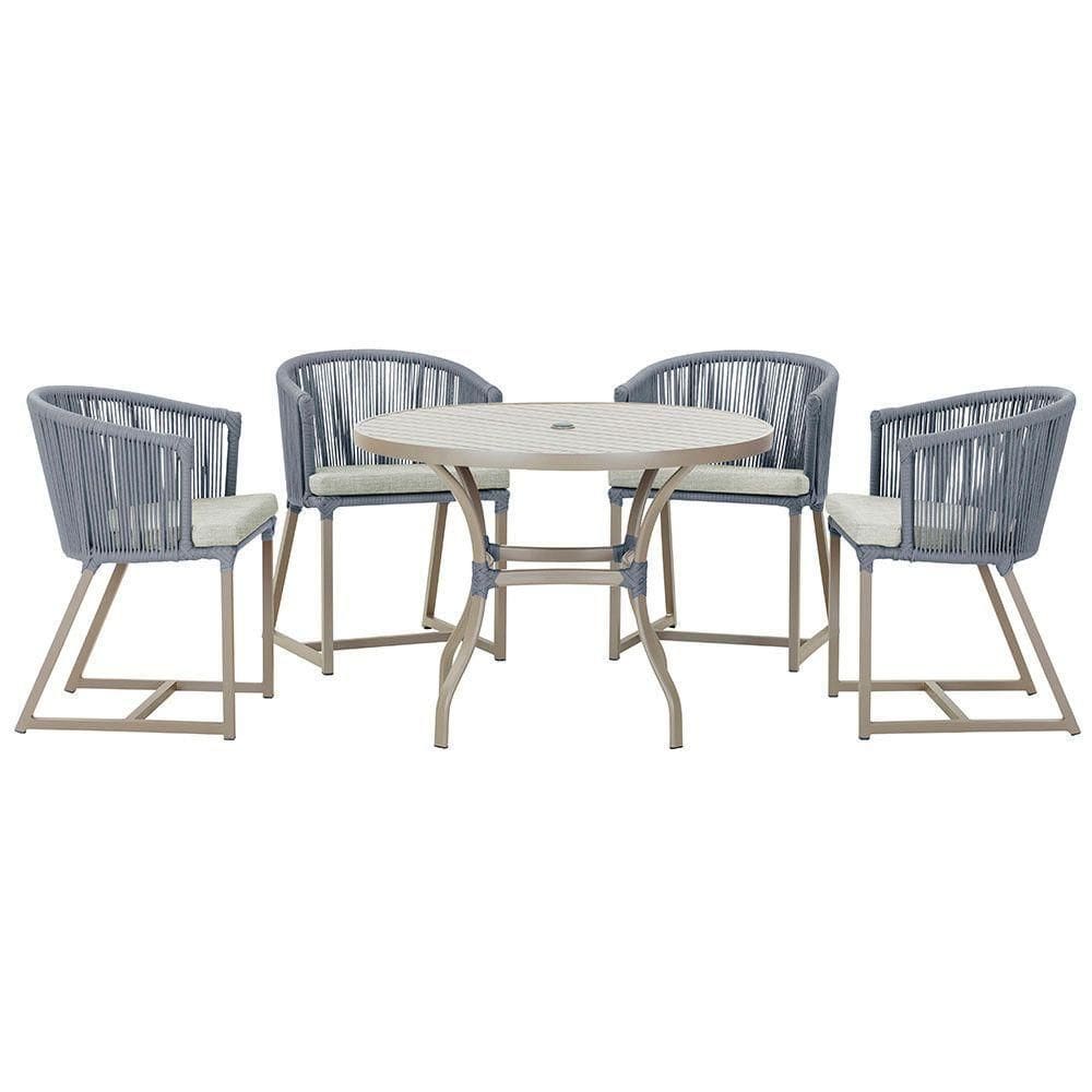 Mesa Com 4 Cadeiras E Noronha Estofado 3 Trama autêntico Prata