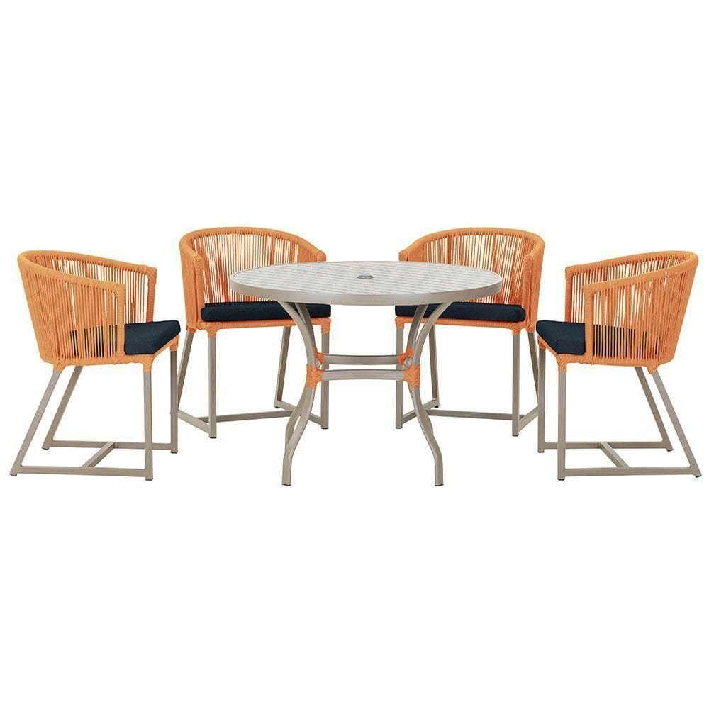 Mesa Com 4 Cadeiras E Noronha Estofado 12 Trama autêntico Terra Cota