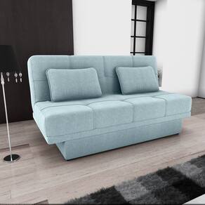 Sofá-cama Sany 3 Lugares Reclinável com Baú Bouclê Azul- Matrix