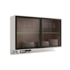 Armário Aéreo Cozinha Modulado Alpha 2500 c/ 2 Portas c/ Vidro 120cm Branco - Carraro