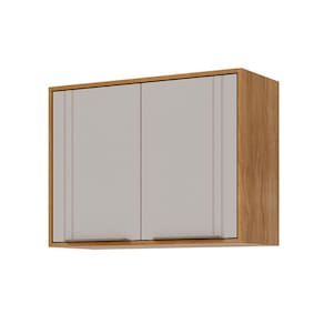 Armário Aéreo p/ Cozinha Aurea c/ 2 Portas 80cm Cinamomo/Off White - MGM