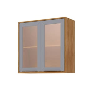 Armário Aéreo p/ Cozinha Brilhante c/ 2 Portas 80cm Cinamomo/Platina - MGM