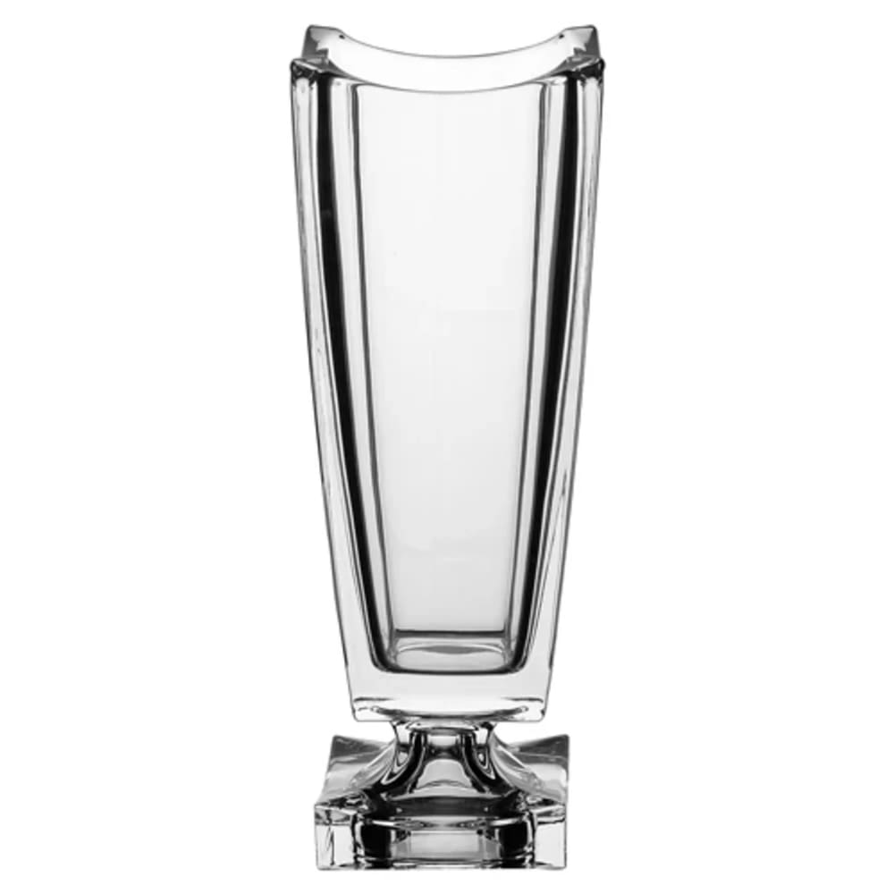 Vaso Decorativo Quadrado 36,4cm Vidro Noble Centro De Mesa C/ Pé