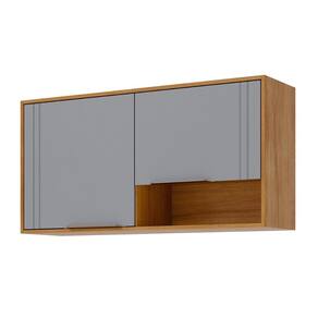Armário Aéreo p/ Cozinha Aurea c/ 2 Portas 120cm Cinamomo/Platina - MGM