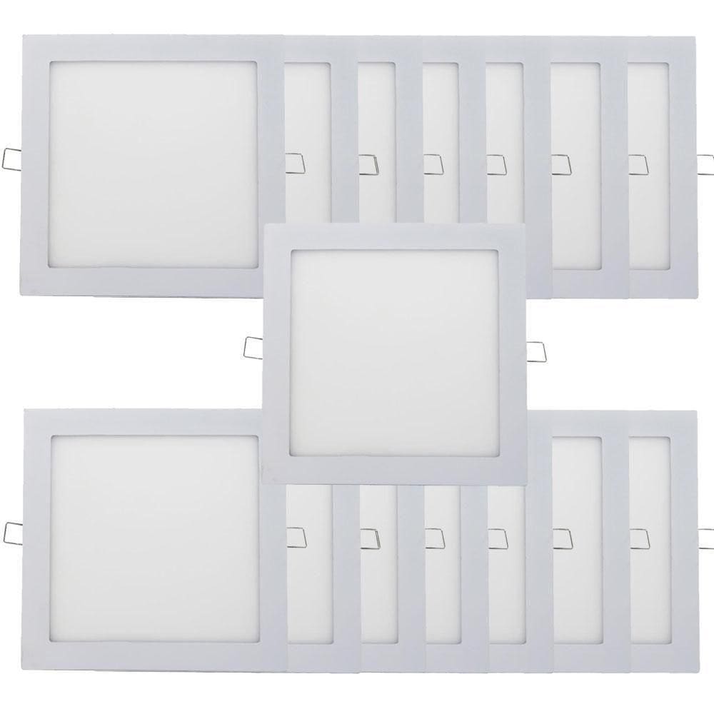Kit 15 Plafon Painel Led Luminária Downlight 18w Embutir