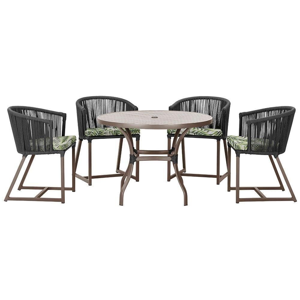 Mesa Com 4 Cadeiras E Noronha Estofado 5 Trama autêntico Preto