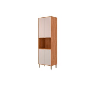 Paneleiro de Cozinha Modulado Esplêndida Torre Quente c/ 4 Portas e 1 Nicho p/ Forno 70cm Cinamomo/Off White - MGM