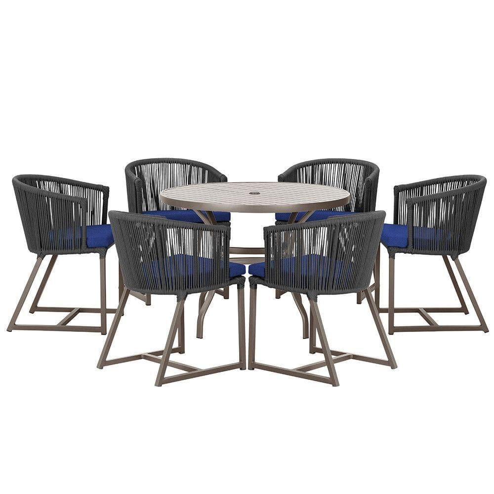 Mesa E 6 Cadeiras Jantar Noronha Marrom E10 Trama autêntico Preto