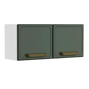 Armário Aéreo p/ Cozinha Bella c/ 2 Portas 80cm Verde - Bertolini