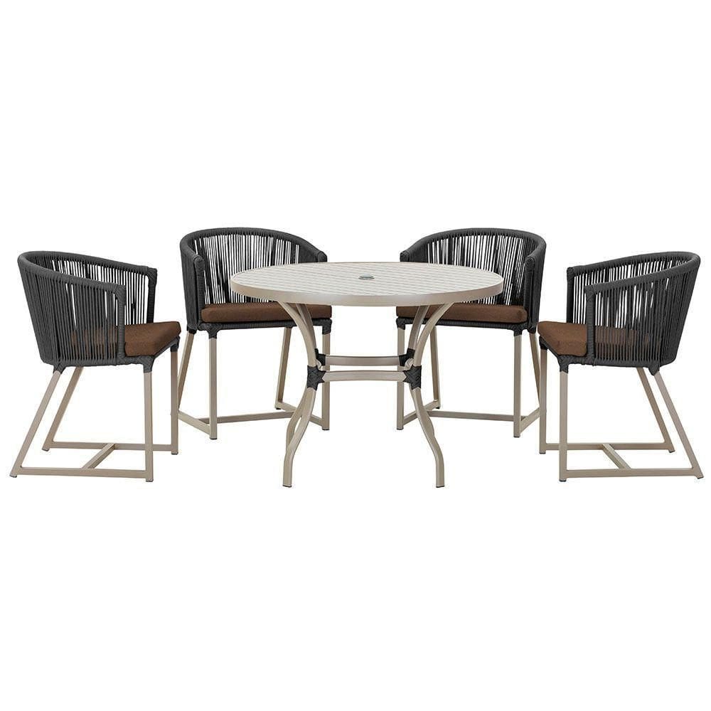 Mesa Com 4 Cadeiras E Noronha Estofado 9 Trama autêntico Preto