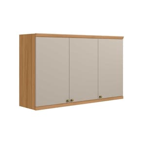 Armário de Cozinha Modulado Selene c/ 3 Portas 120cm Jequitiba/Off White Fosco - Linea Brasil