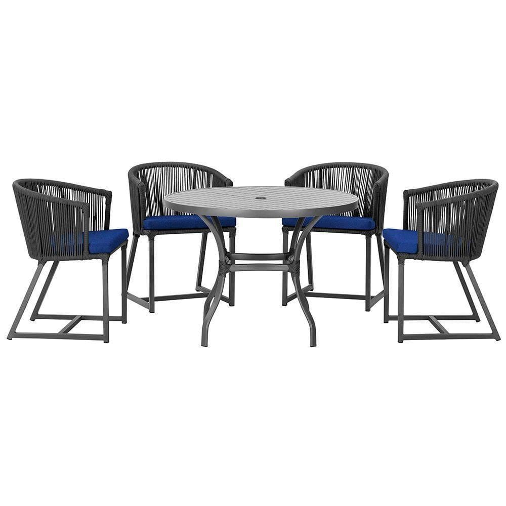 Mesa Com 4 Cadeiras E Noronha Estofado 10 Trama autêntico Preto