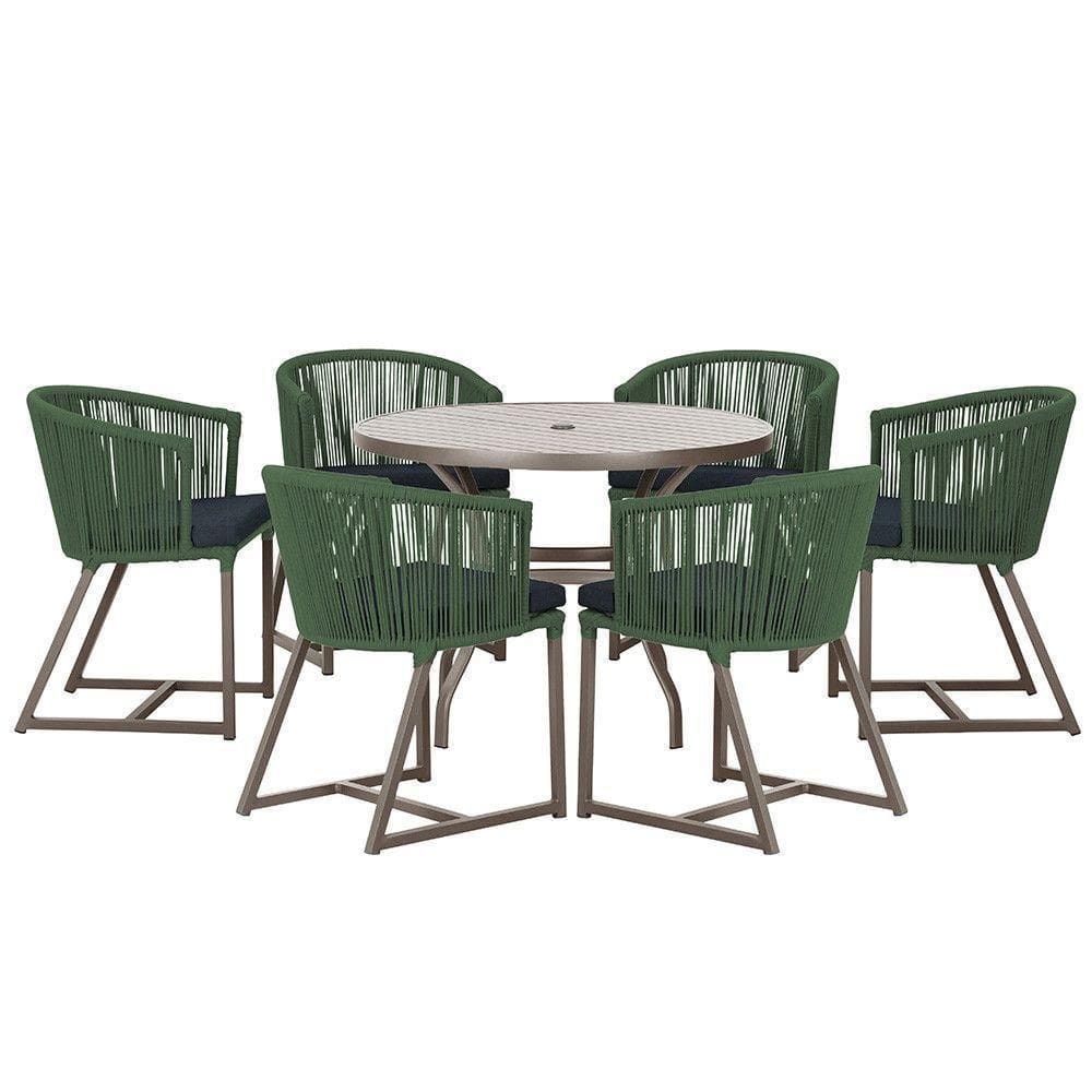 Mesa Com 6 Cadeiras De Jantar Noronha E12 Trama autêntico Verde