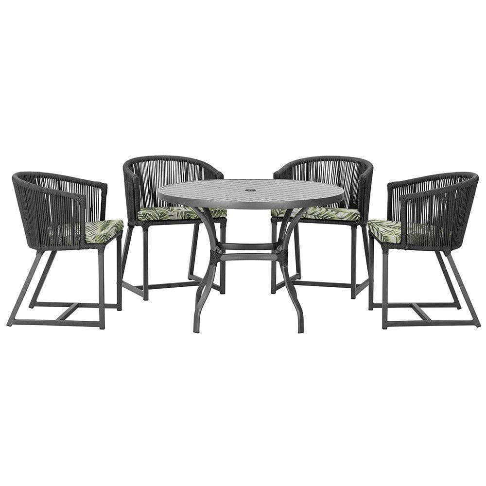 Mesa Com 4 Cadeiras E Noronha Estofado 5 Trama autêntico Preto