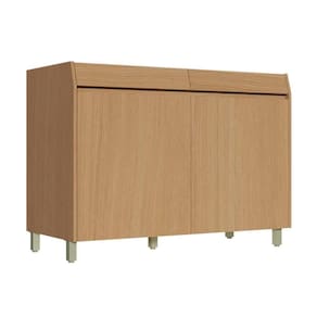Gabinete p/ Pia Cozinha Balcão Simone Mendes s/ Tampo c/ 2 Portas e 2 Gavetas 120cm Carvalho/Cinza - Nesher